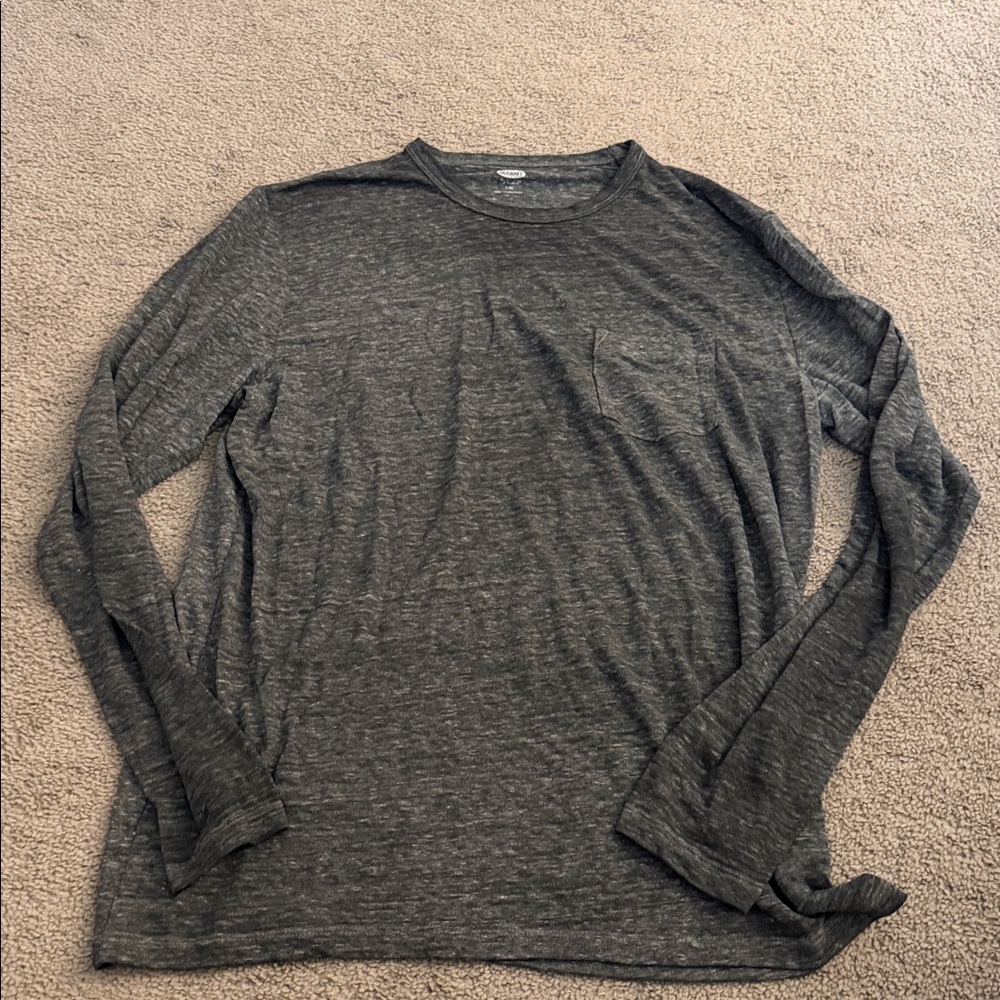 Old Navy Charcoal Long Sleeve Men's Tee - Size L